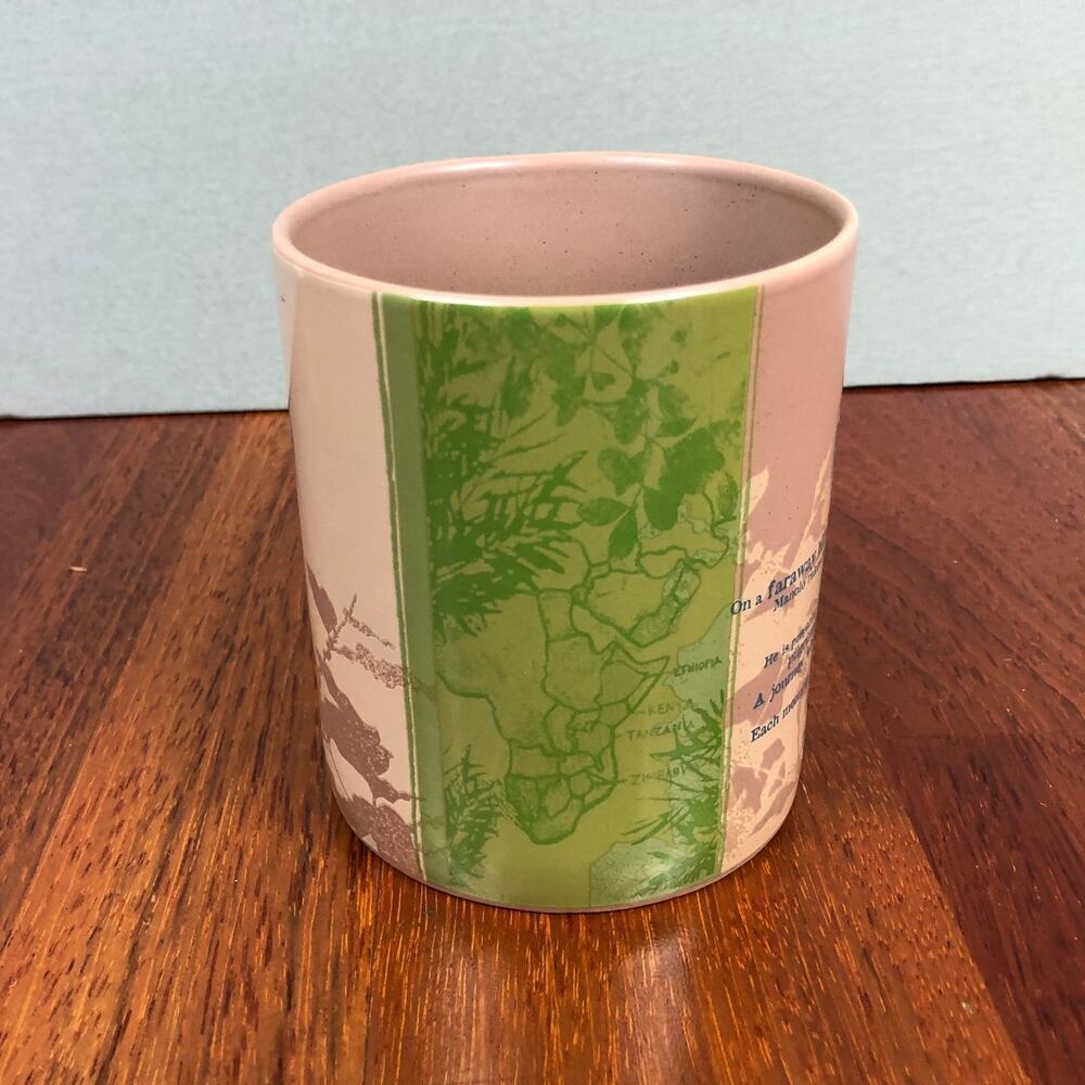 VTG Starbucks Origins Series Thanks To Manolo 18oz Mug Green Accent EUC - Picture 2 of 9